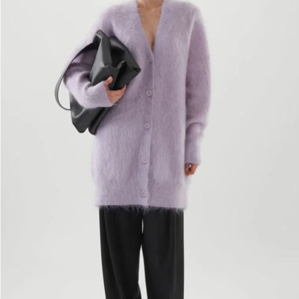 COS Soft Long Lavender Mohair Cardigan NWOT